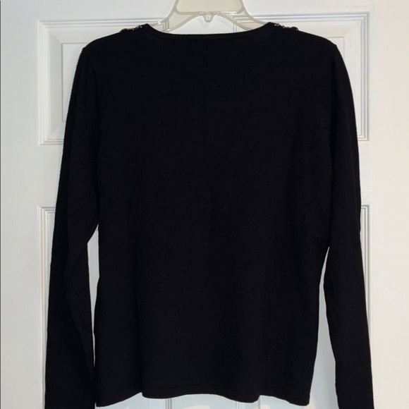 Colour Works Black Embellished Knit Sweater, Size Medium - Picture 2 of 8